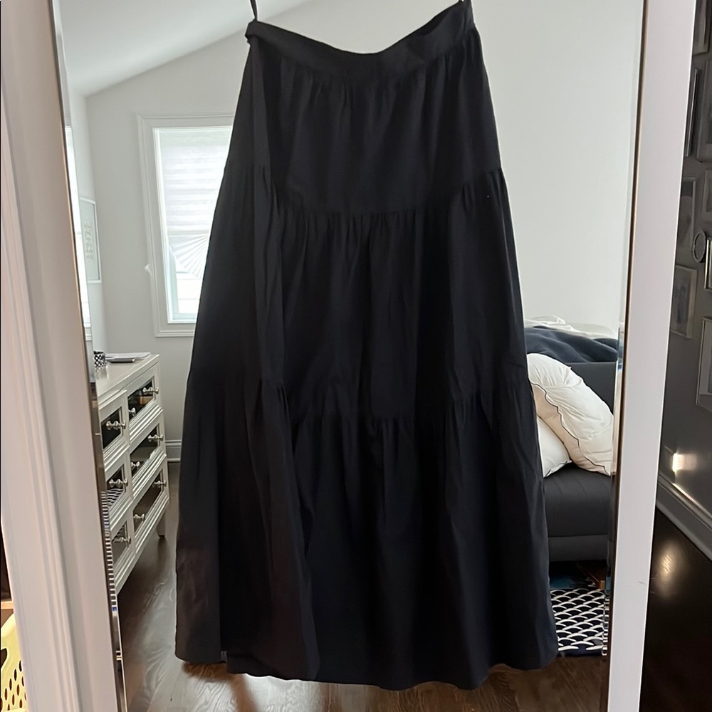 STAUD Black Tiered Maxi Skirt